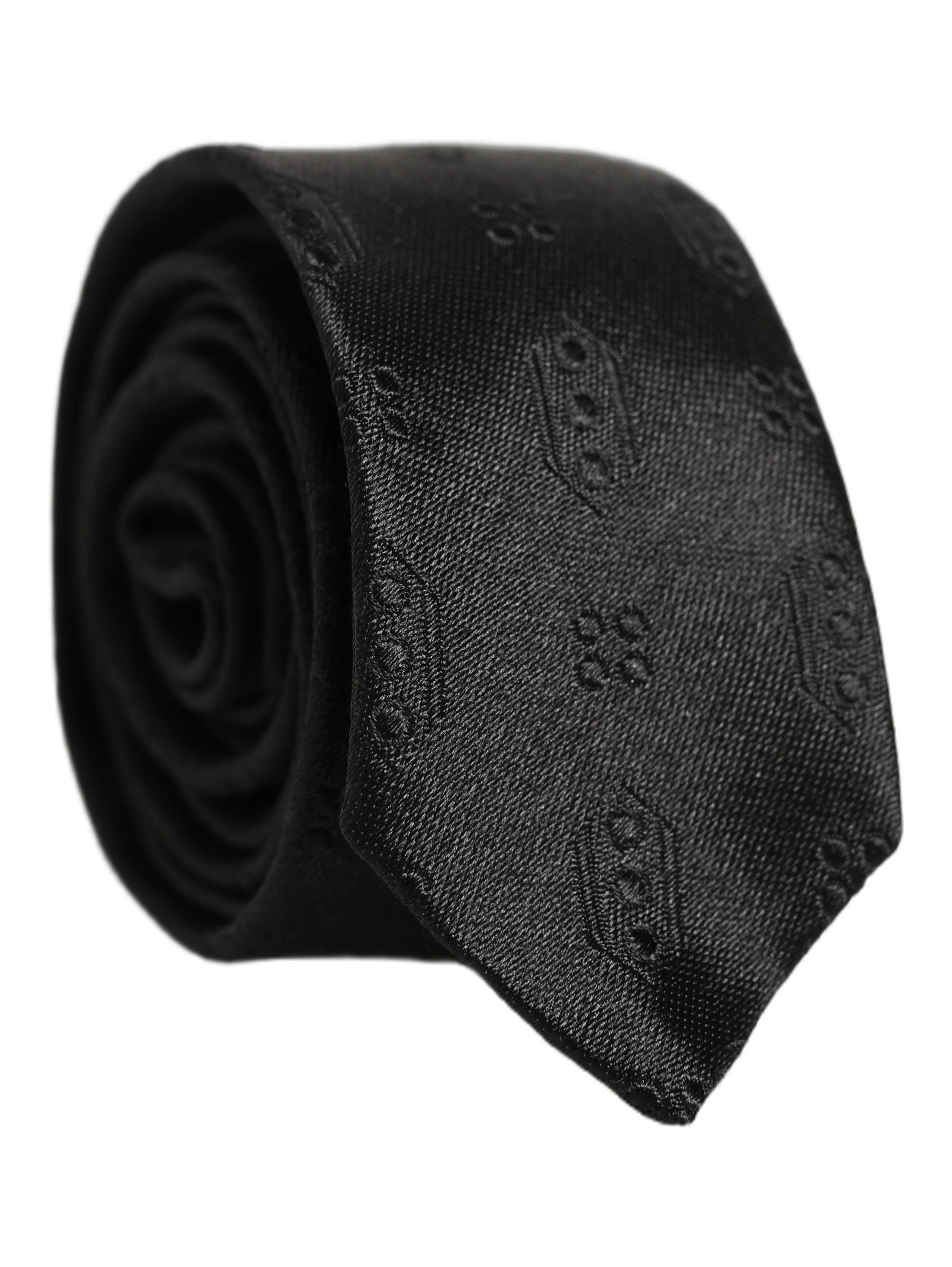 Black Silk Jacquard Adjustable Men Necktie Accessory Tie