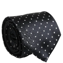 Dark Blue Polka Dot Silk Adjustable Necktie Accessory Tie