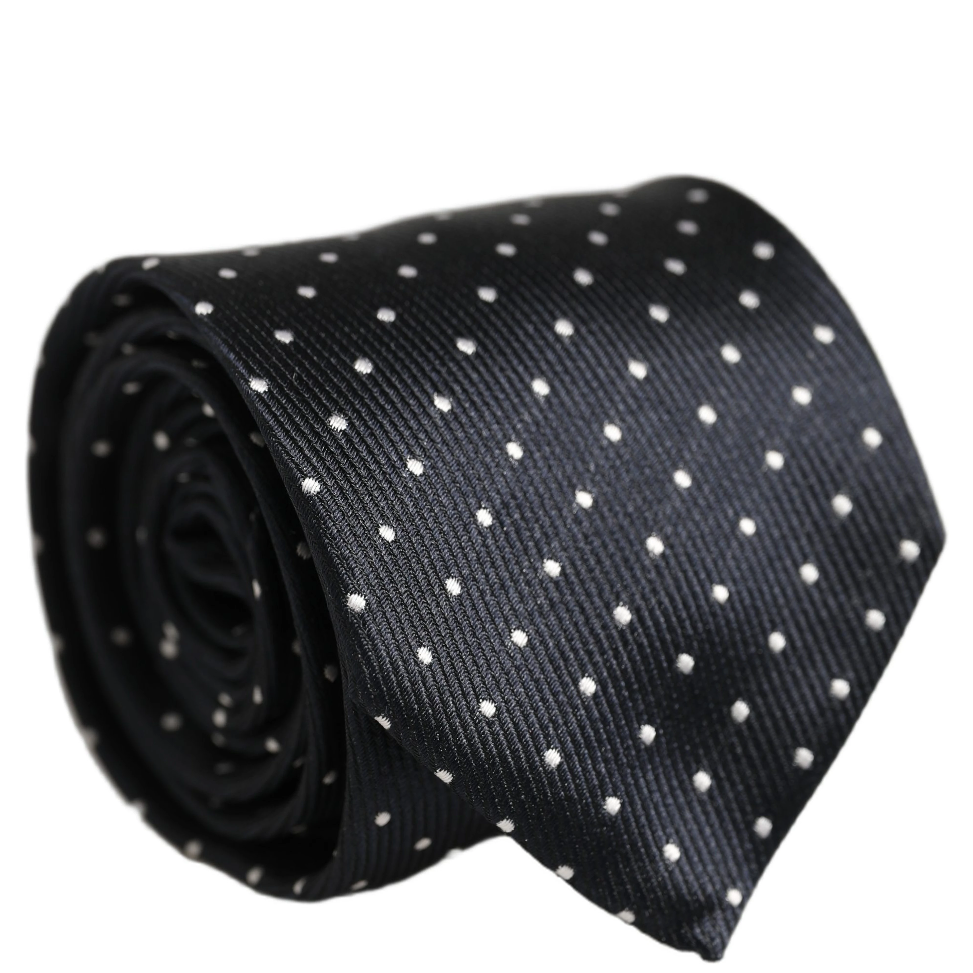 Dark Blue Polka Dot Silk Adjustable Necktie Accessory Tie