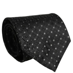 Black Jacquard Silk Adjustable Men Necktie Accessory Tie