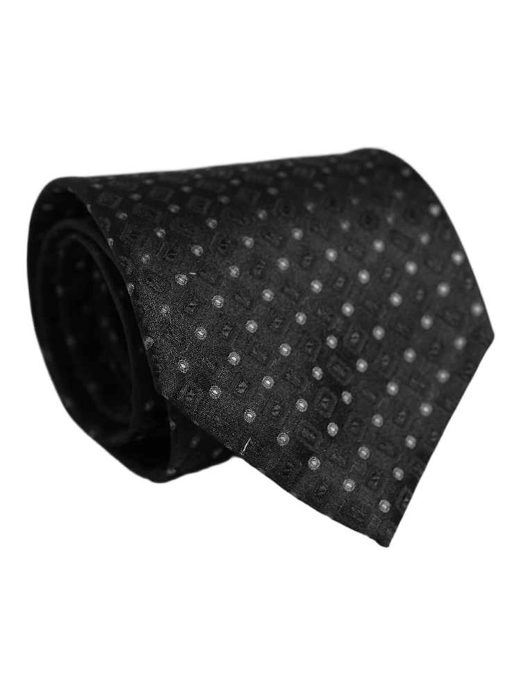 Black Jacquard Silk Adjustable Men Necktie Accessory Tie