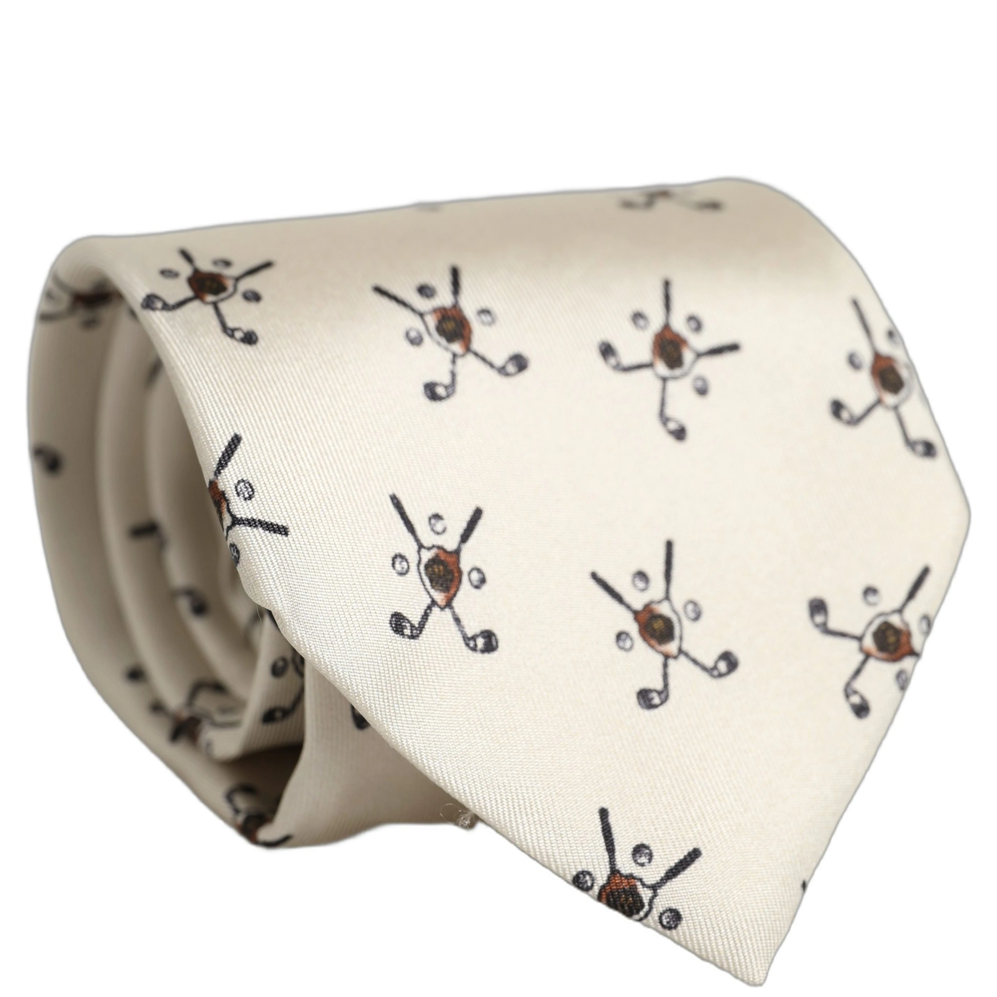 Off White Printed Silk Adjustable Necktie Accessory  Tie