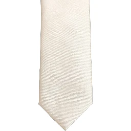 Cream Satin 100% Silk Adjustable Tied Men Necktie Tie
