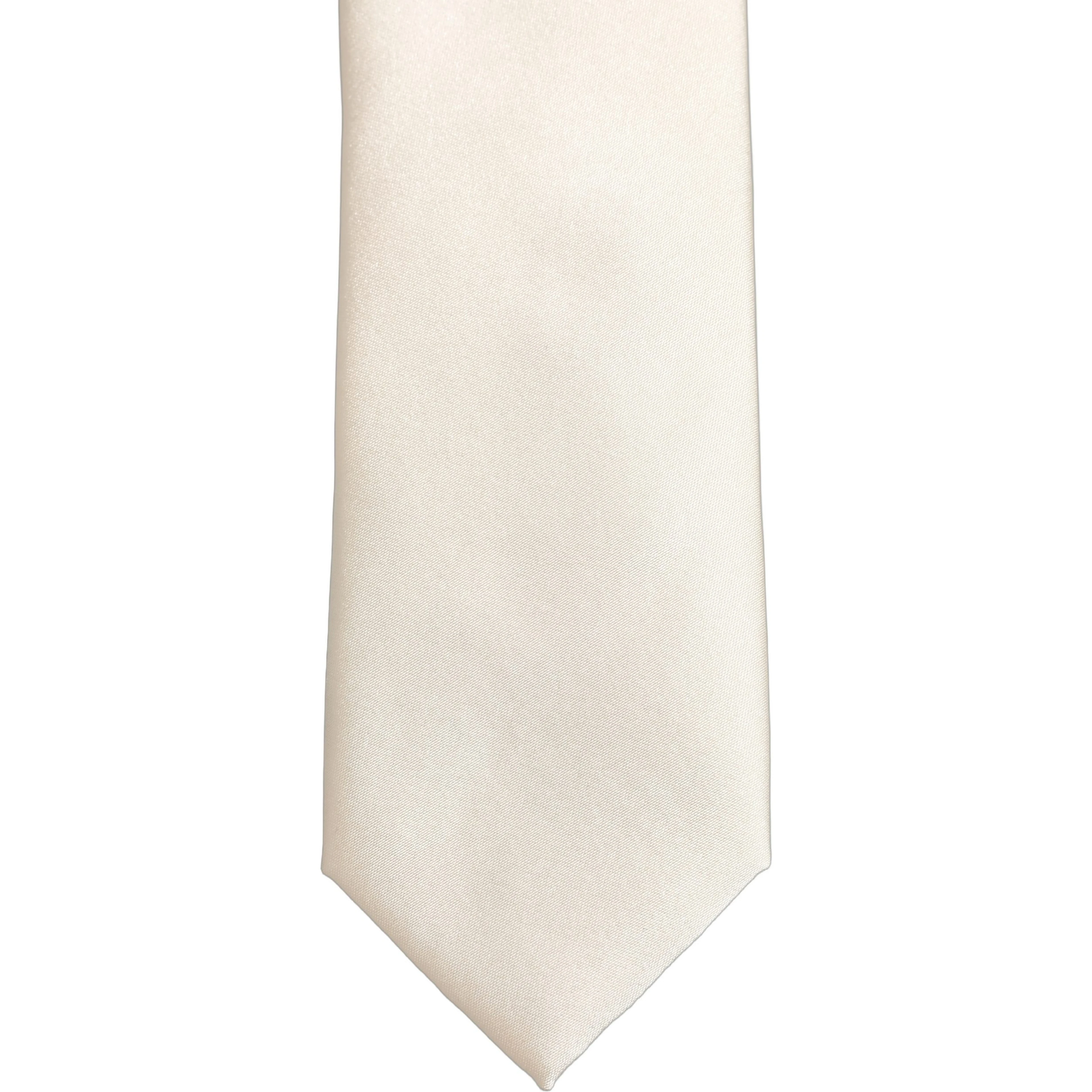 Cream Satin 100% Silk Adjustable Tied Men Necktie Tie