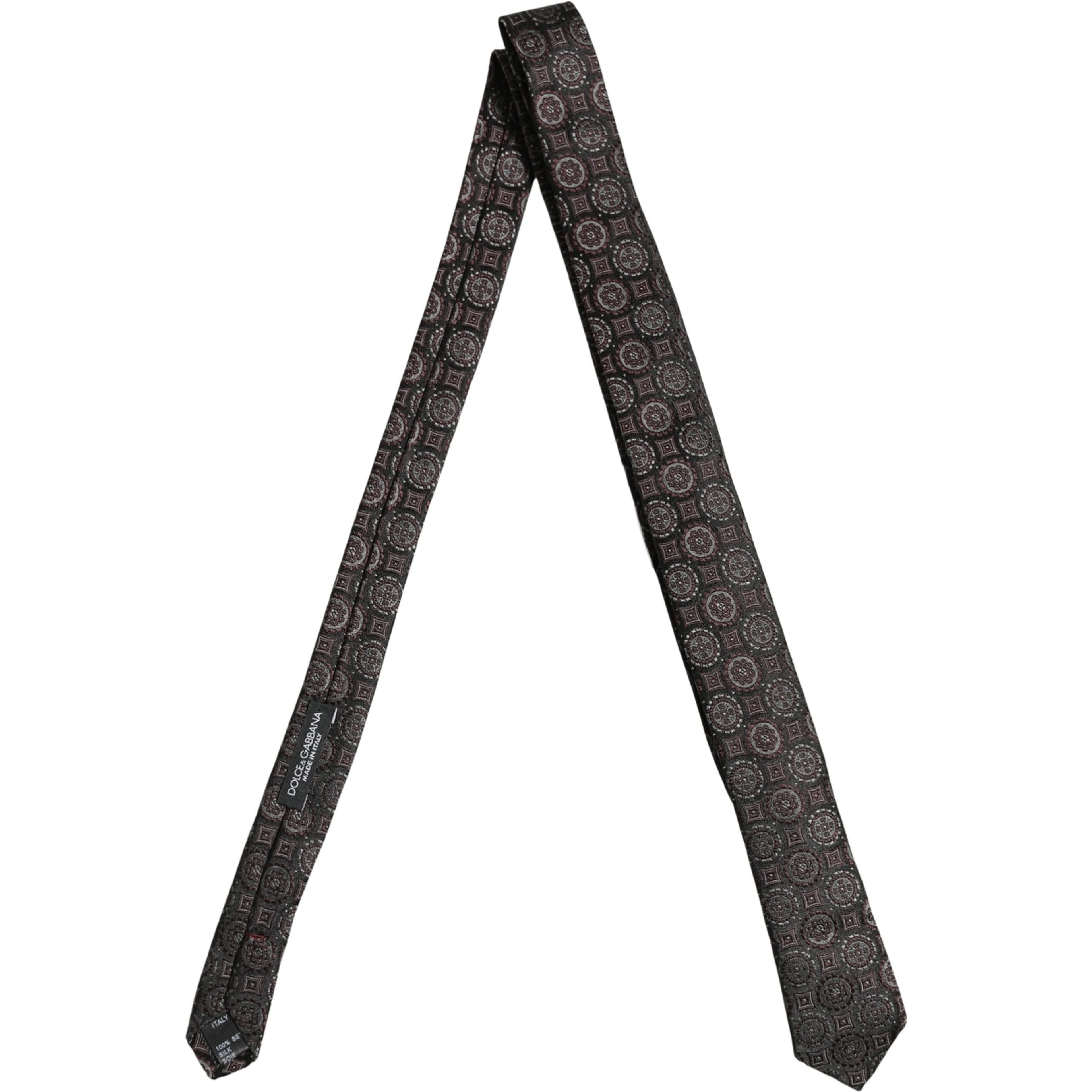 Dark Purple Geometric Adjustable Necktie Accessory Tie