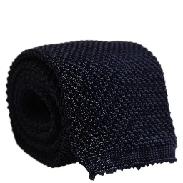 Dark Blue Textured Knitted Adjustable Necktie Accessory Tie