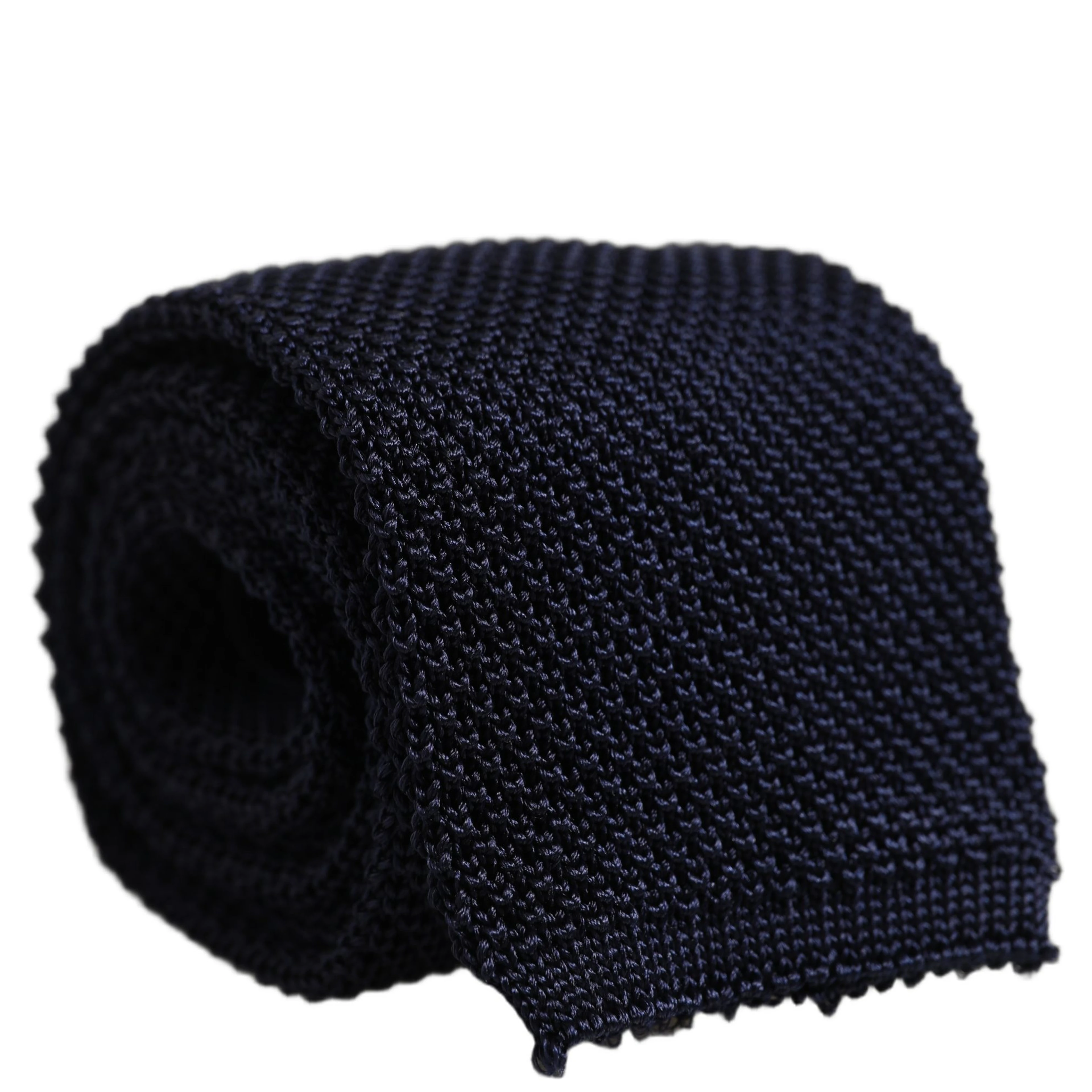 Dark Blue Textured Knitted Adjustable Necktie Accessory Tie