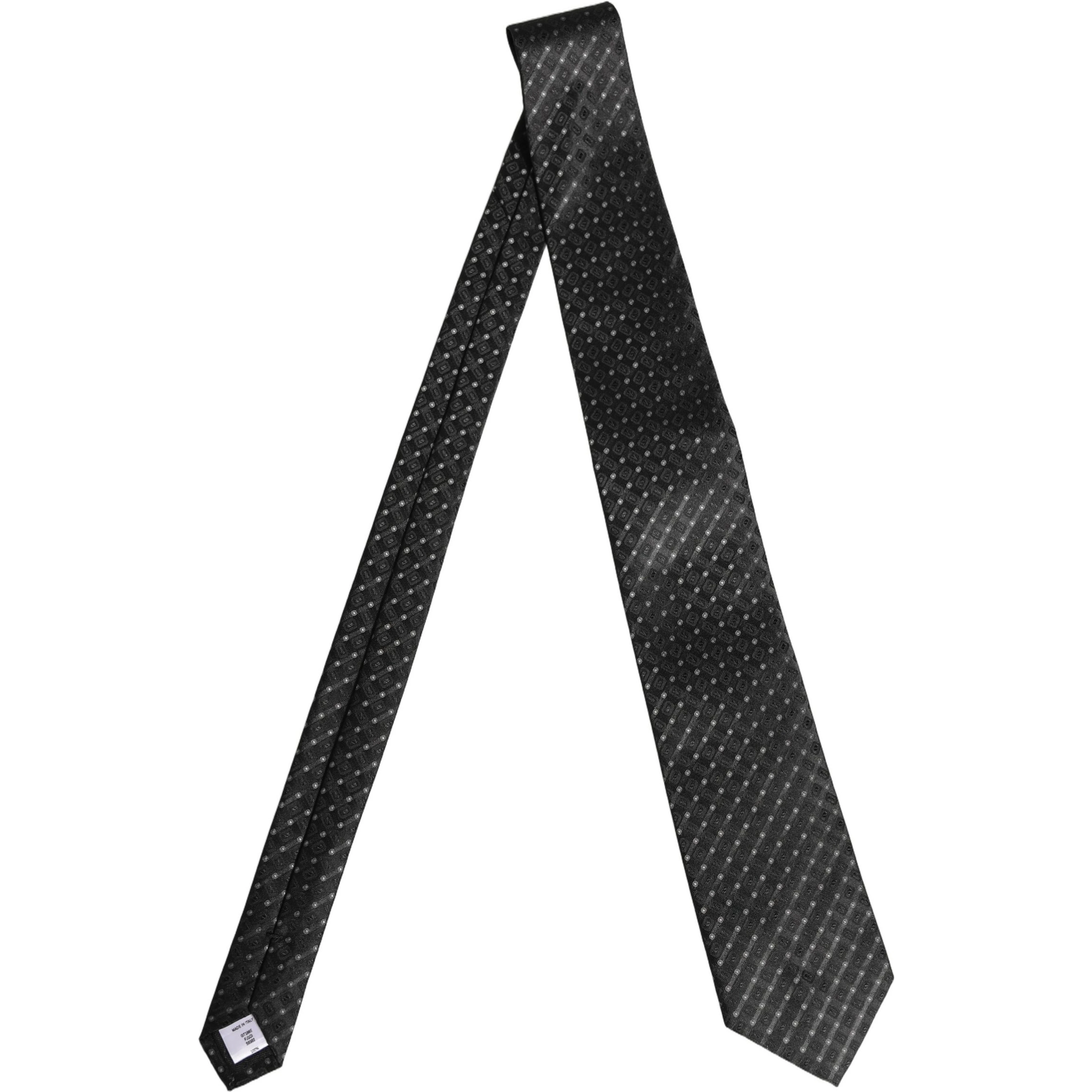 Black Jacquard Silk Adjustable Men Necktie Accessory Tie