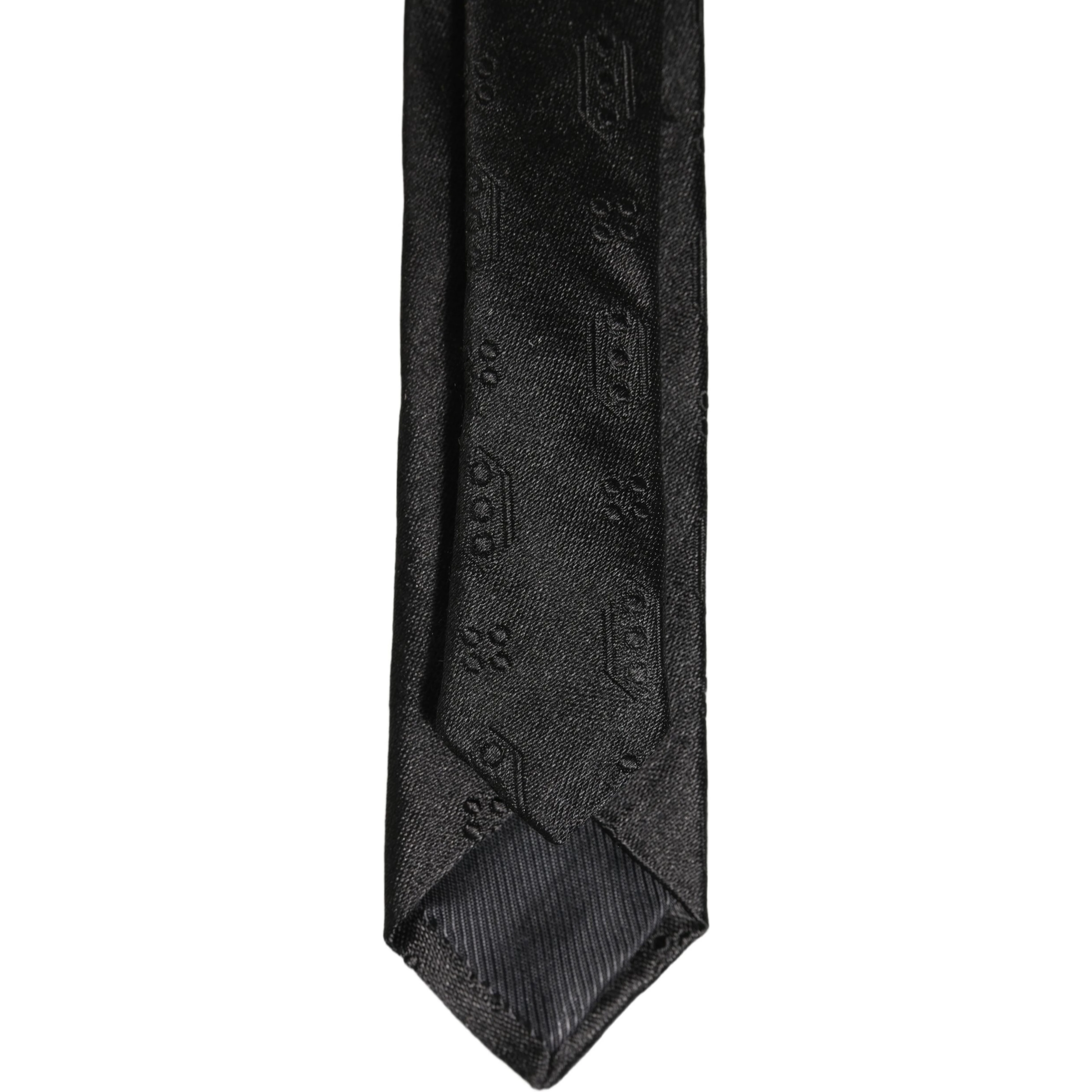 Black Silk Jacquard Adjustable Men Necktie Accessory Tie