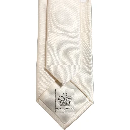 Cream Satin 100% Silk Adjustable Tied Men Necktie Tie