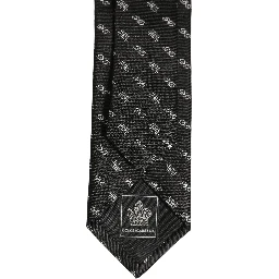 Black White DG Crown Adjustable Men Necktie Accessory Tie