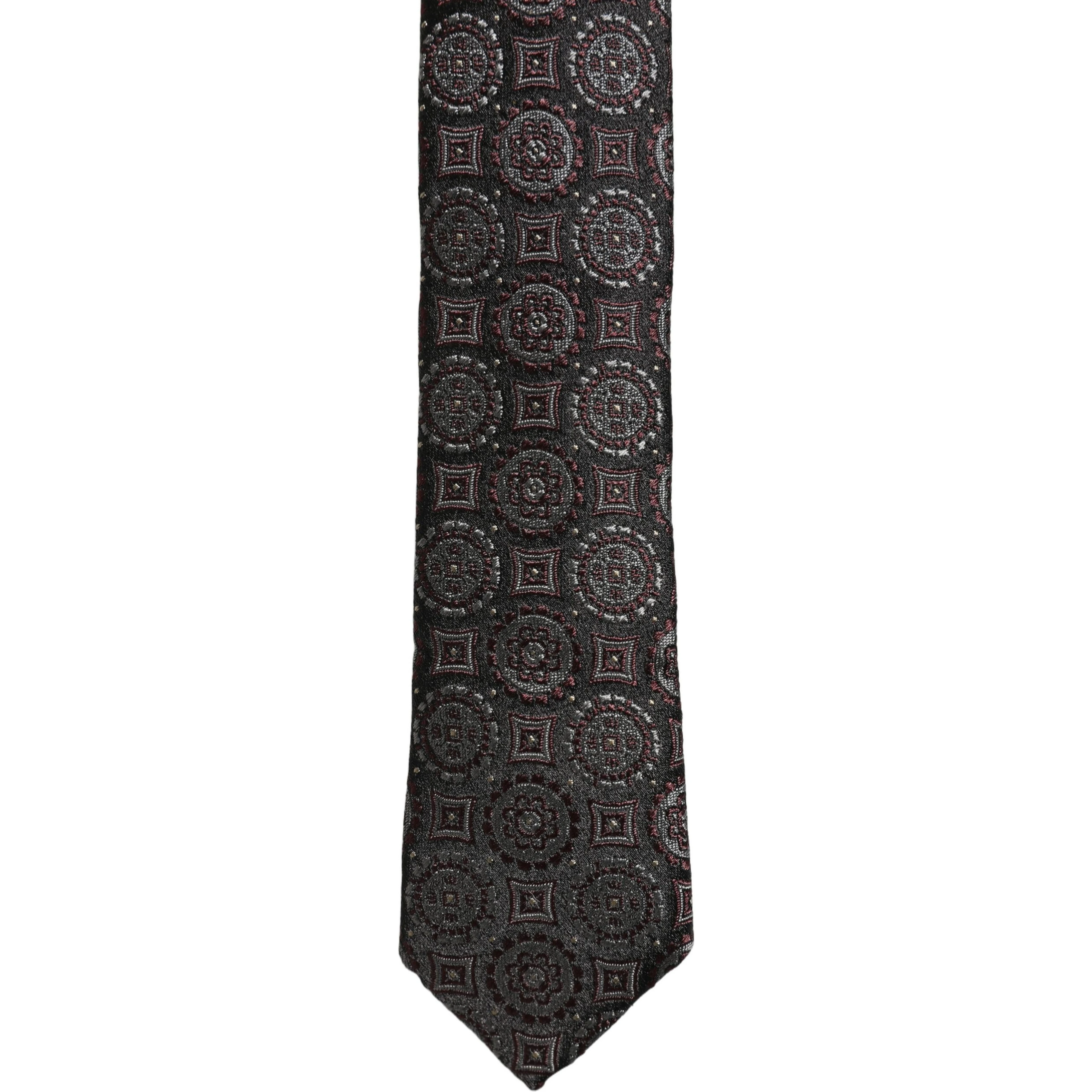 Dark Purple Geometric Adjustable Necktie Accessory Tie