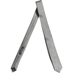 Gray Satin 100% Silk Adjustable Tied Men Necktie Tie