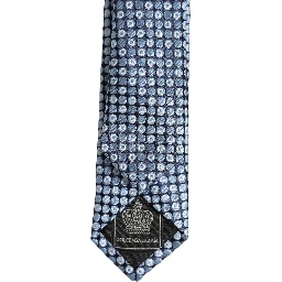 Blue Circle Pattern Silk Adjustable Necktie Accessor Tie
