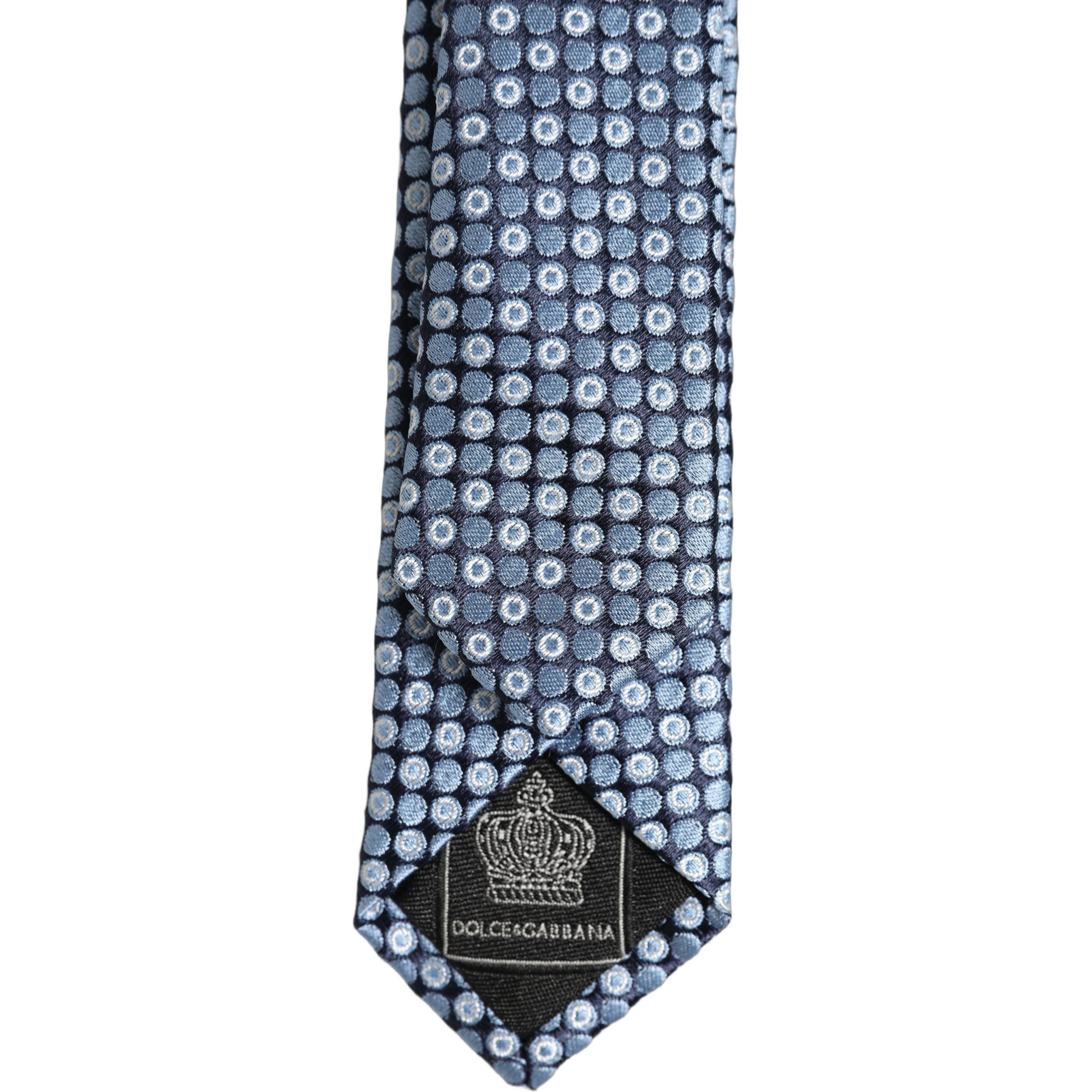 Blue Circle Pattern Silk Adjustable Necktie Accessor Tie
