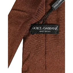 Brown Silk Classic Adjustable Men Necktie Accessory Tie