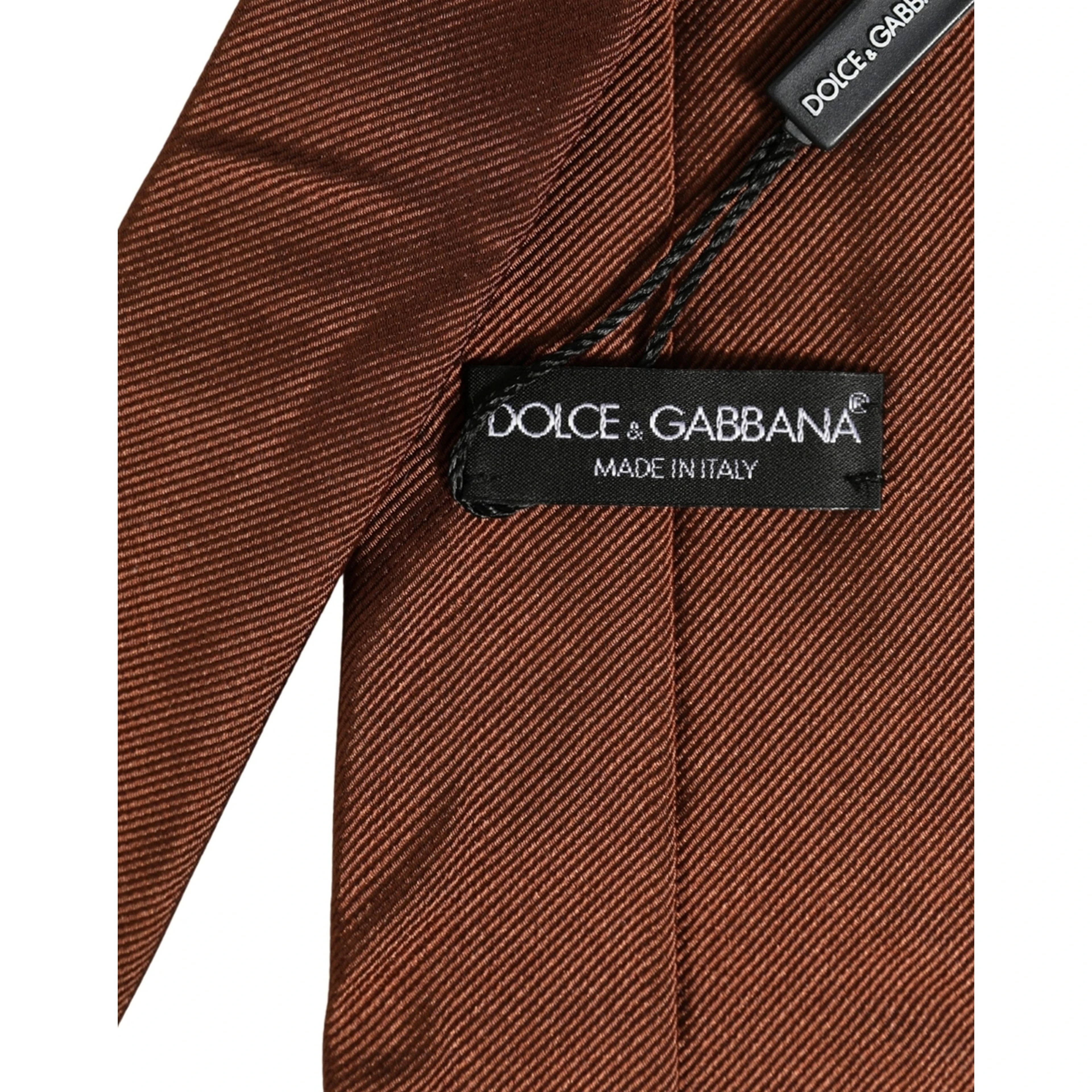 Brown Silk Classic Adjustable Men Necktie Accessory Tie