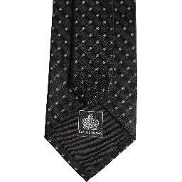 Black Jacquard Silk Adjustable Men Necktie Accessory Tie