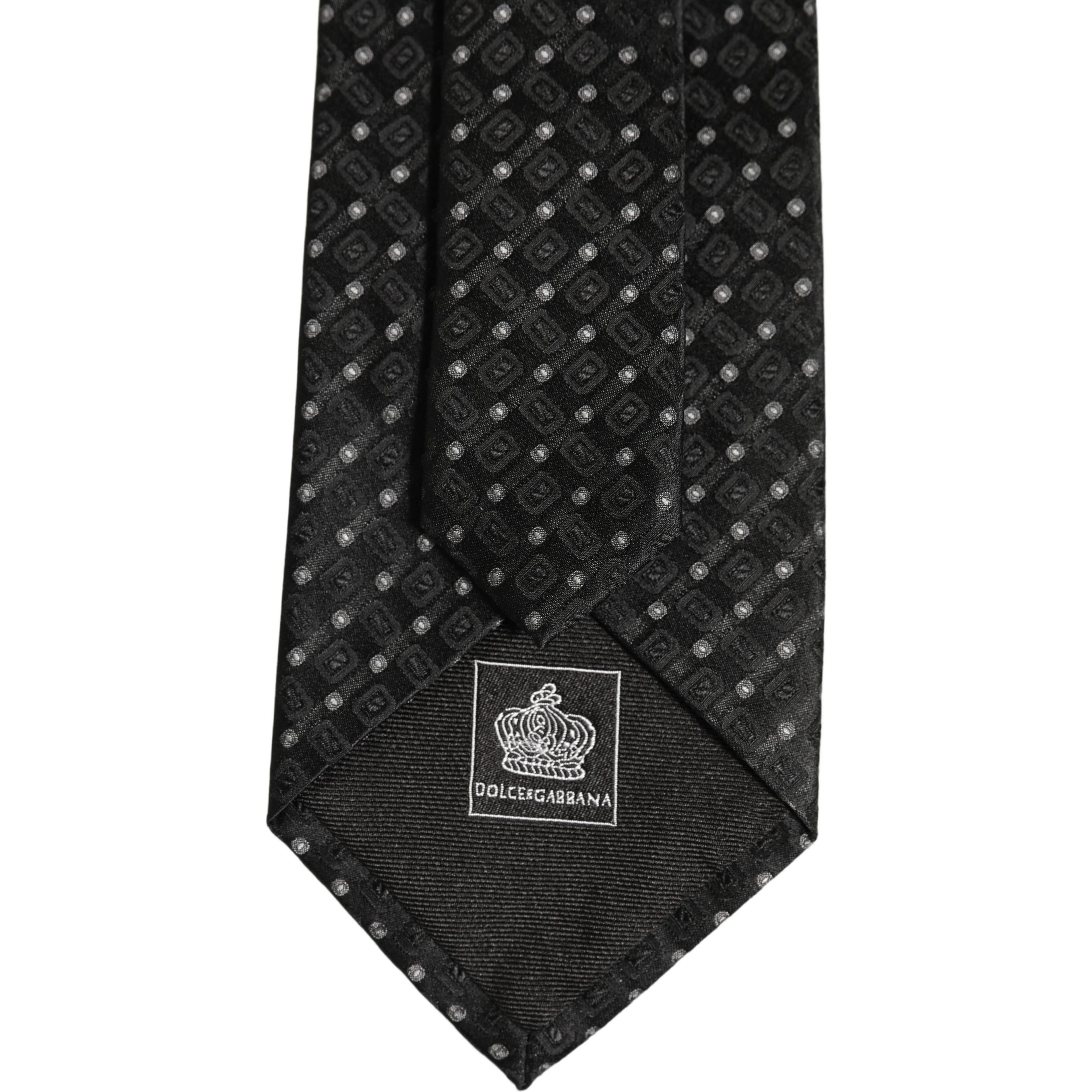 Black Jacquard Silk Adjustable Men Necktie Accessory Tie