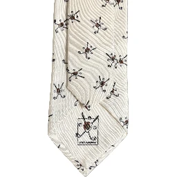 Off White Printed Silk Adjustable Necktie Accessory  Tie