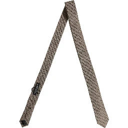 Brown Patterned Wool Adjustable Necktie Men Accessory Tie
