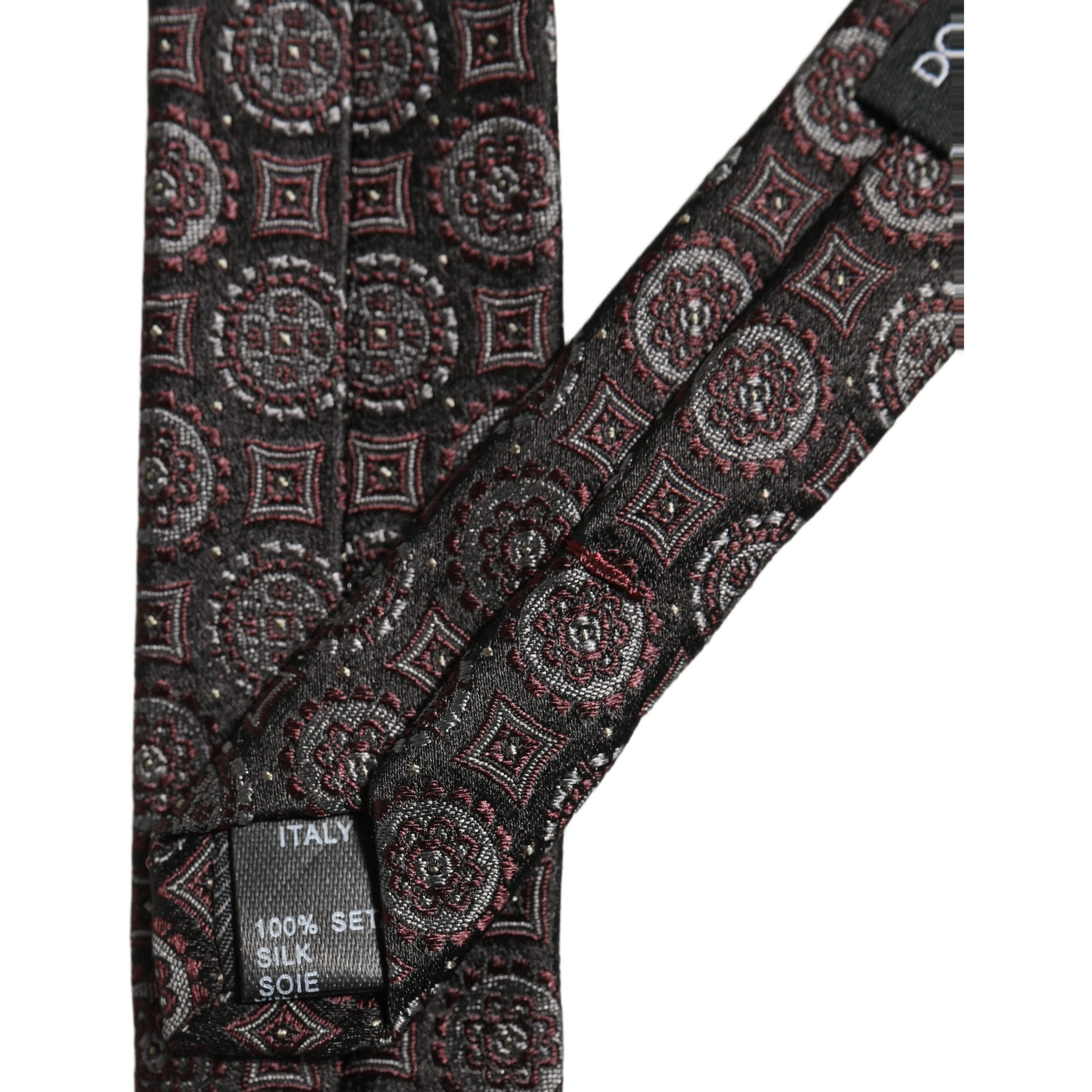Dark Purple Geometric Adjustable Necktie Accessory Tie