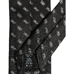 Black White DG Crown Adjustable Men Necktie Accessory Tie