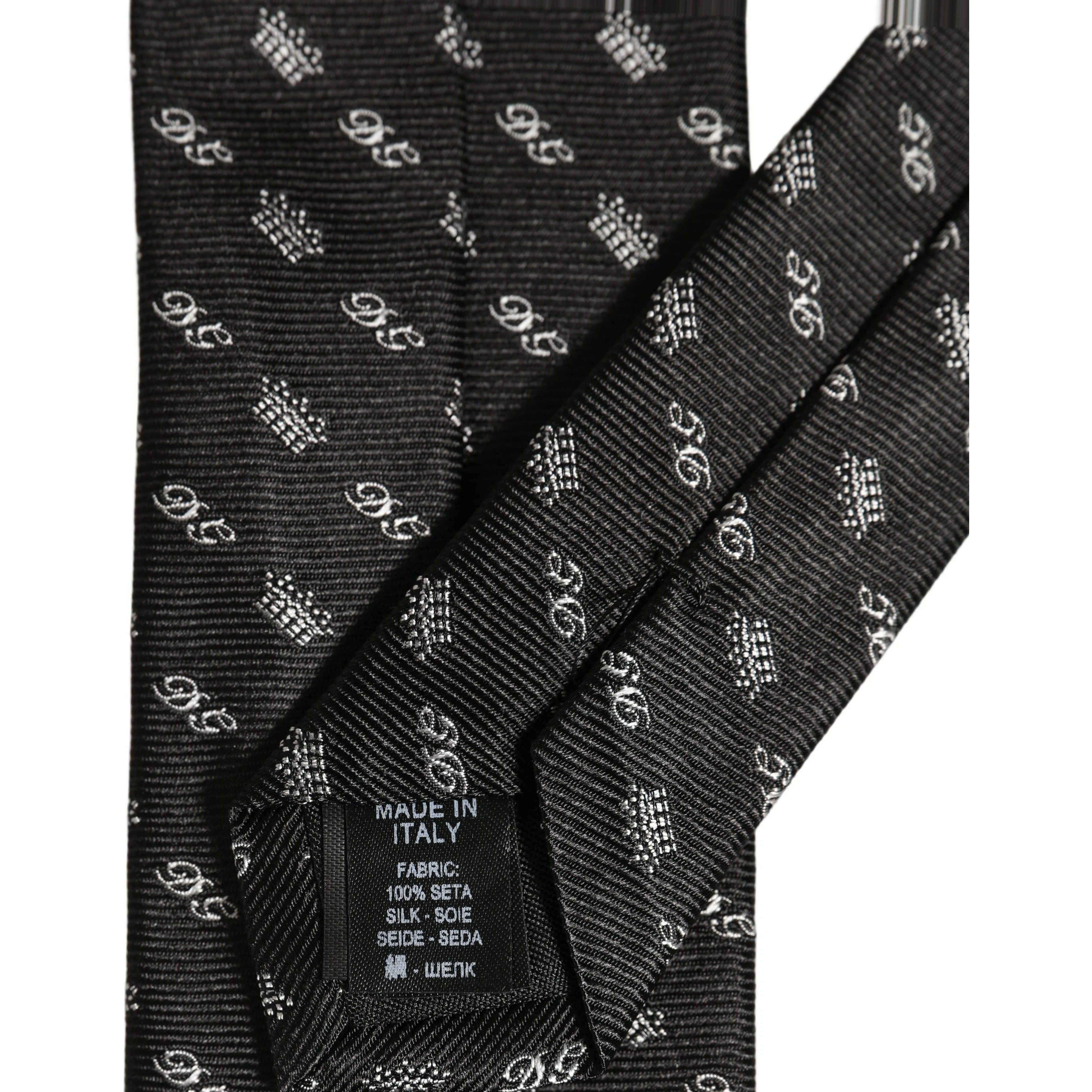 Black White DG Crown Adjustable Men Necktie Accessory Tie