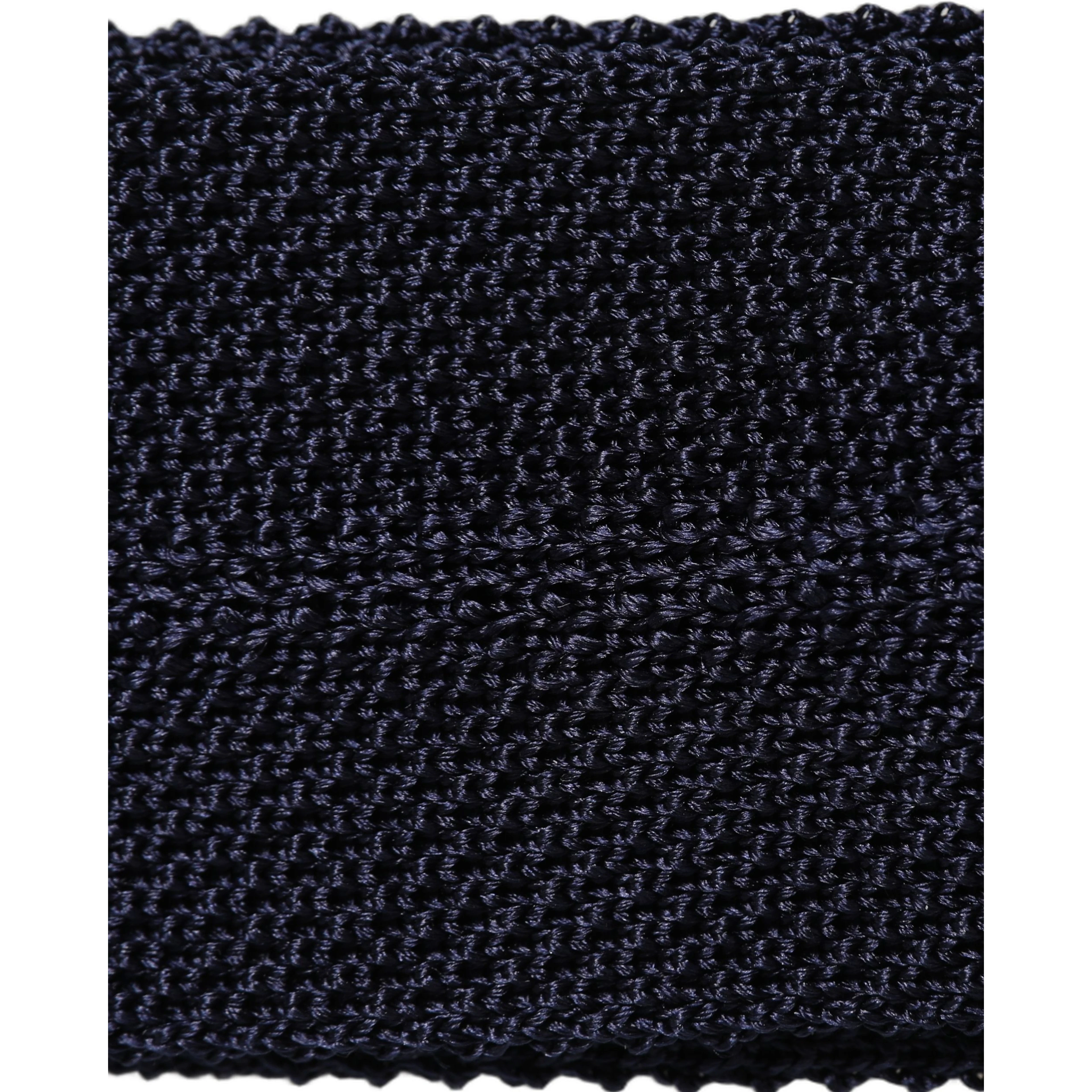 Dark Blue Textured Knitted Adjustable Necktie Accessory Tie
