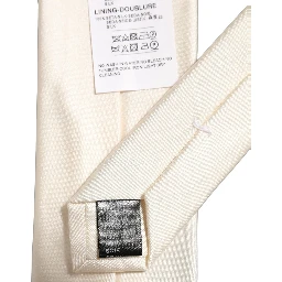 Cream Satin 100% Silk Adjustable Tied Men Necktie Tie