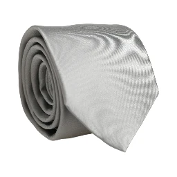 Gray Satin 100% Silk Adjustable Tied Men Necktie Tie