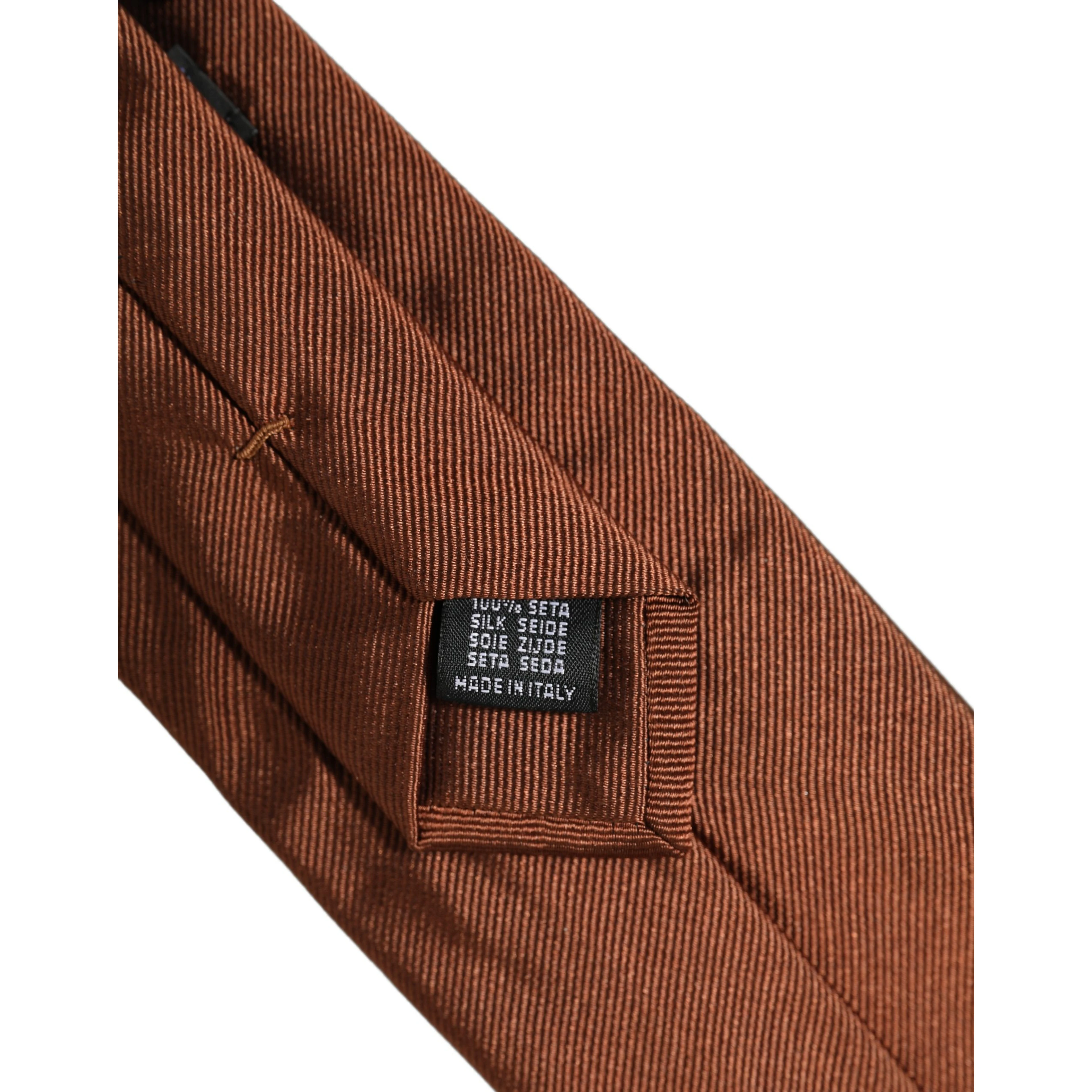 Brown Silk Classic Adjustable Men Necktie Accessory Tie