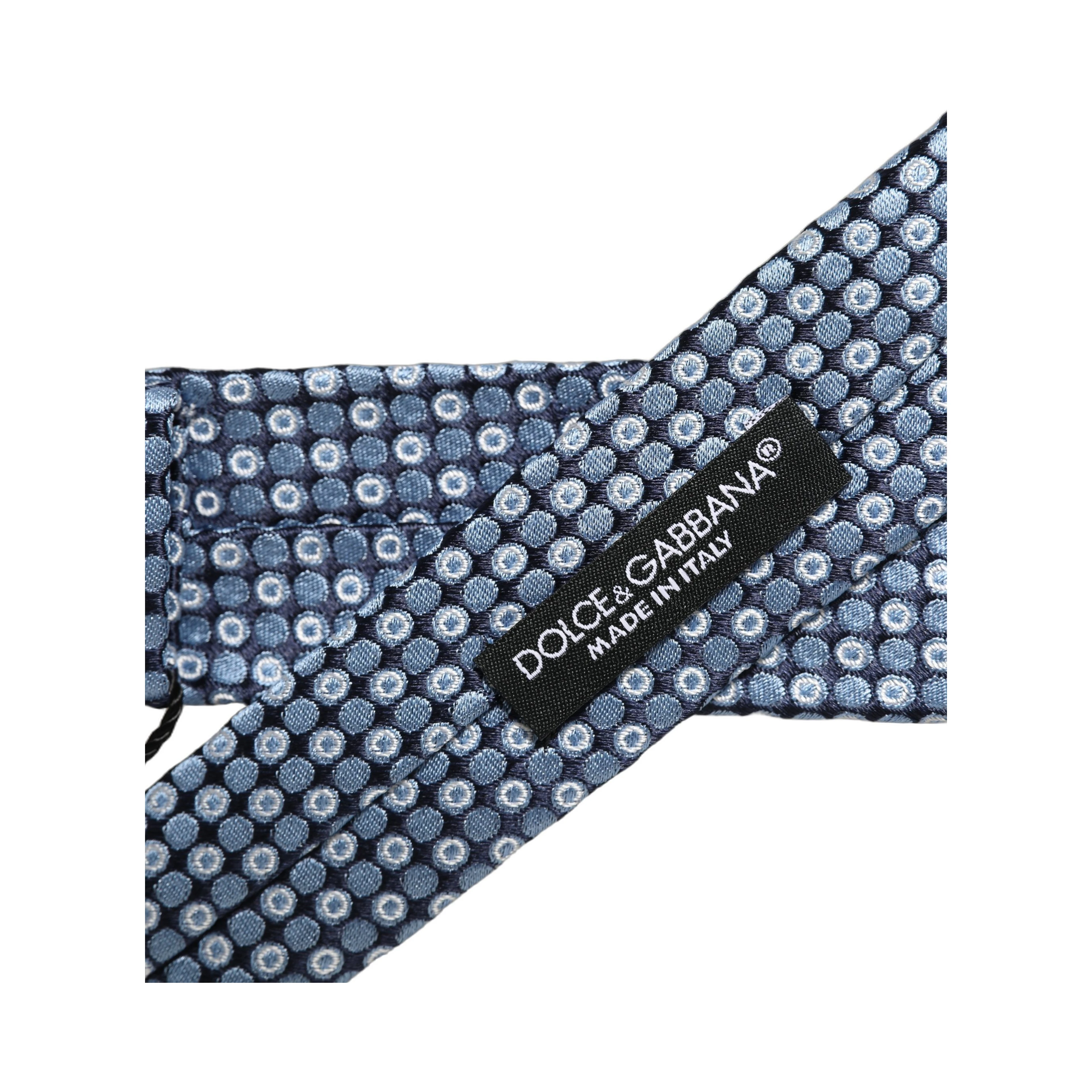 Blue Circle Pattern Silk Adjustable Necktie Accessor Tie