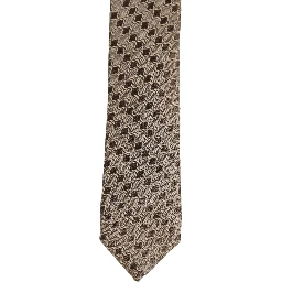 Brown Patterned Wool Adjustable Necktie Men Accessory Tie