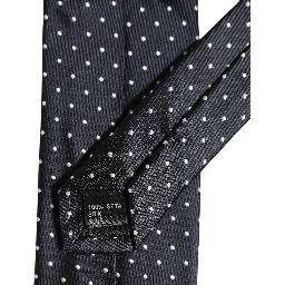 Dark Blue Polka Dot Silk Adjustable Necktie Accessory Tie