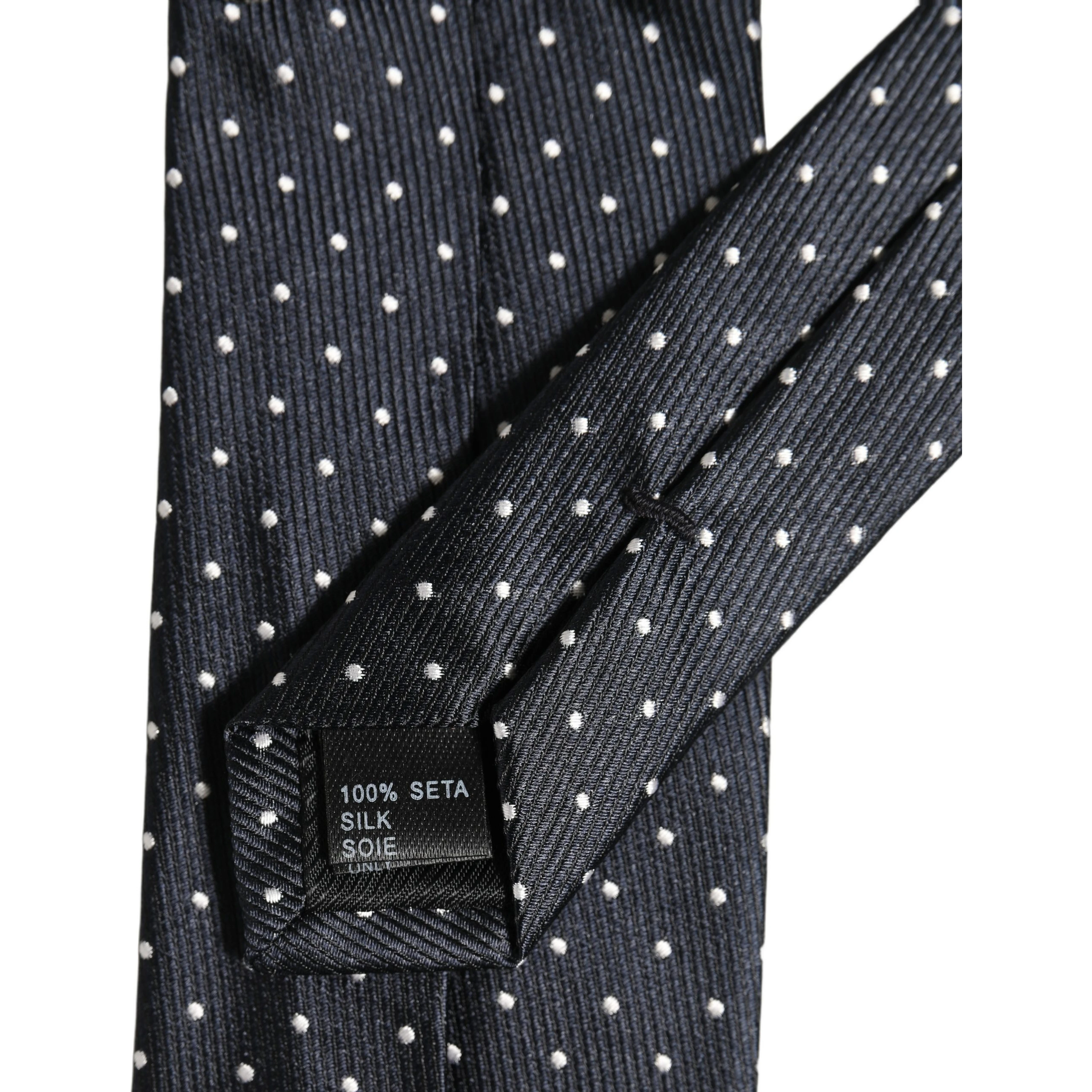 Dark Blue Polka Dot Silk Adjustable Necktie Accessory Tie