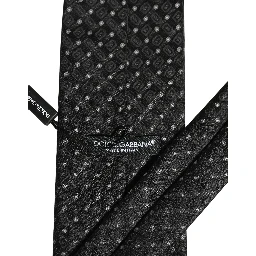 Black Jacquard Silk Adjustable Men Necktie Accessory Tie