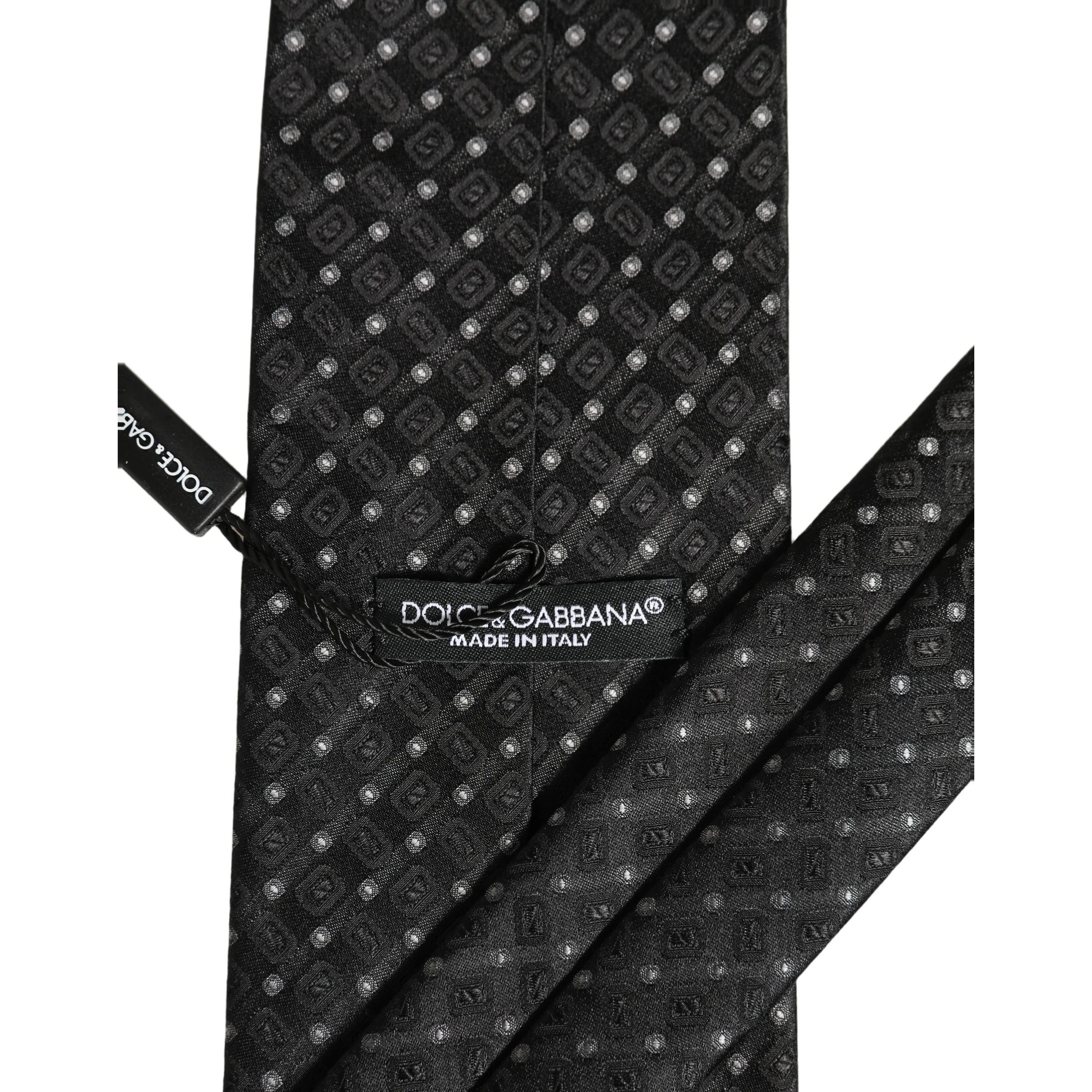Black Jacquard Silk Adjustable Men Necktie Accessory Tie