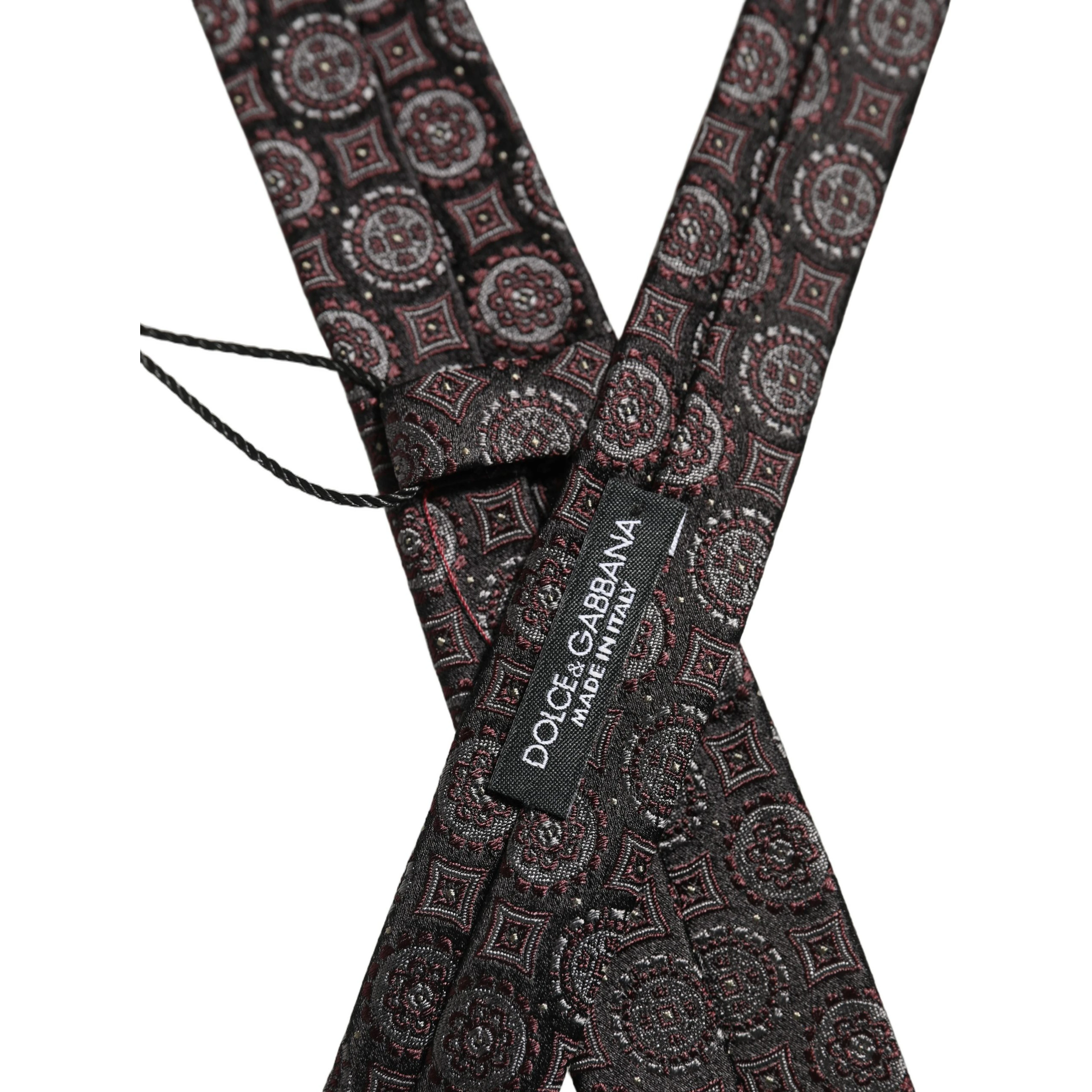 Dark Purple Geometric Adjustable Necktie Accessory Tie
