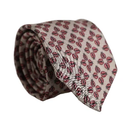 Beige Lady Bug Silk Adjustable Necktie Men Accessory Tie