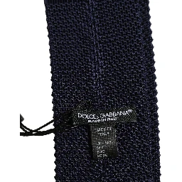 Dark Blue Textured Knitted Adjustable Necktie Accessory Tie