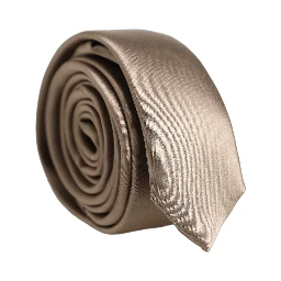 Brown Satin 100% Silk Adjustable Tied Men Necktie Tie