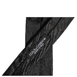 Black Silk Jacquard Adjustable Men Necktie Accessory Tie