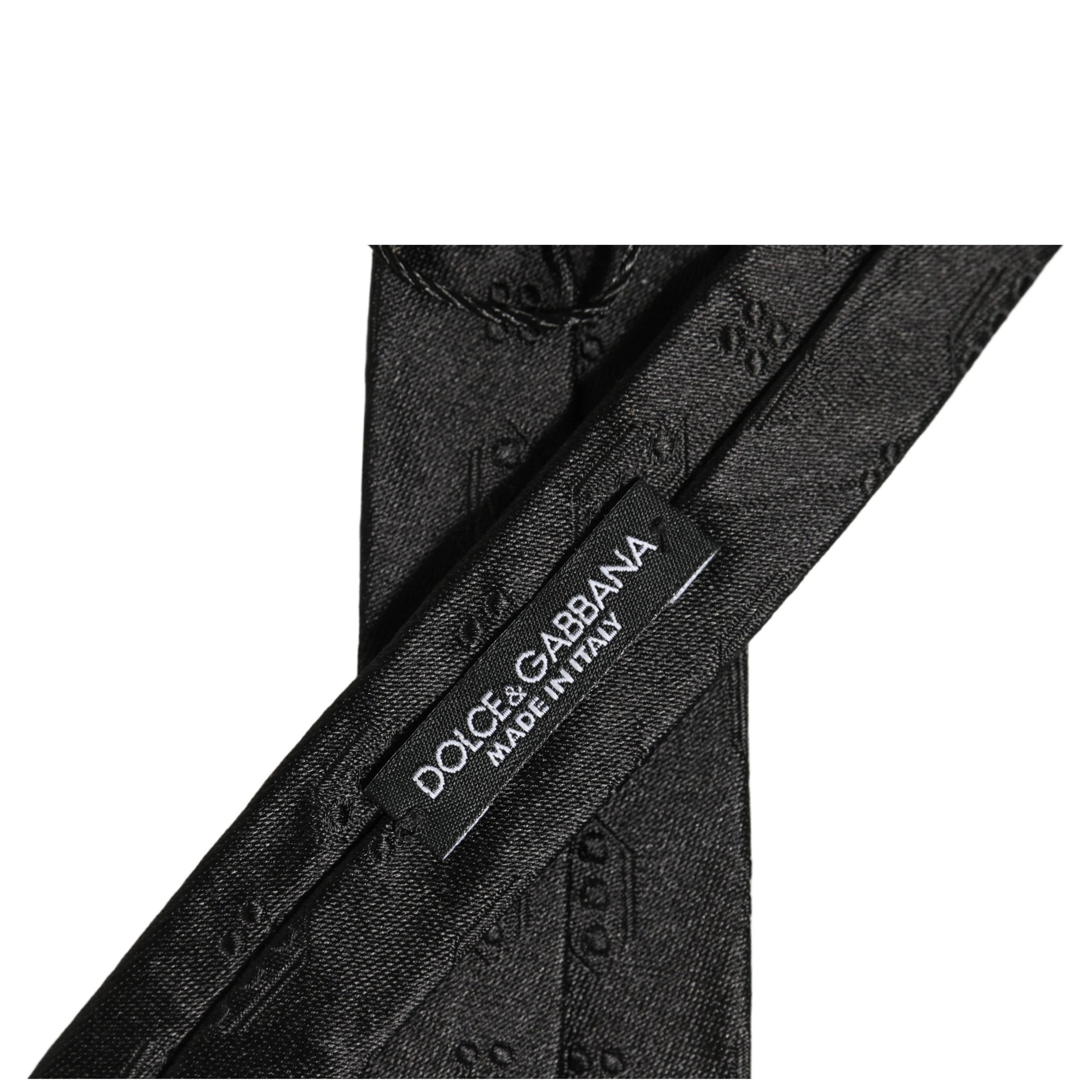 Black Silk Jacquard Adjustable Men Necktie Accessory Tie