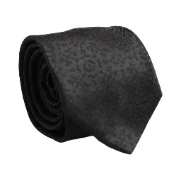 Black Jacquard Silk Adjustable Necktie Men Accessory Tie