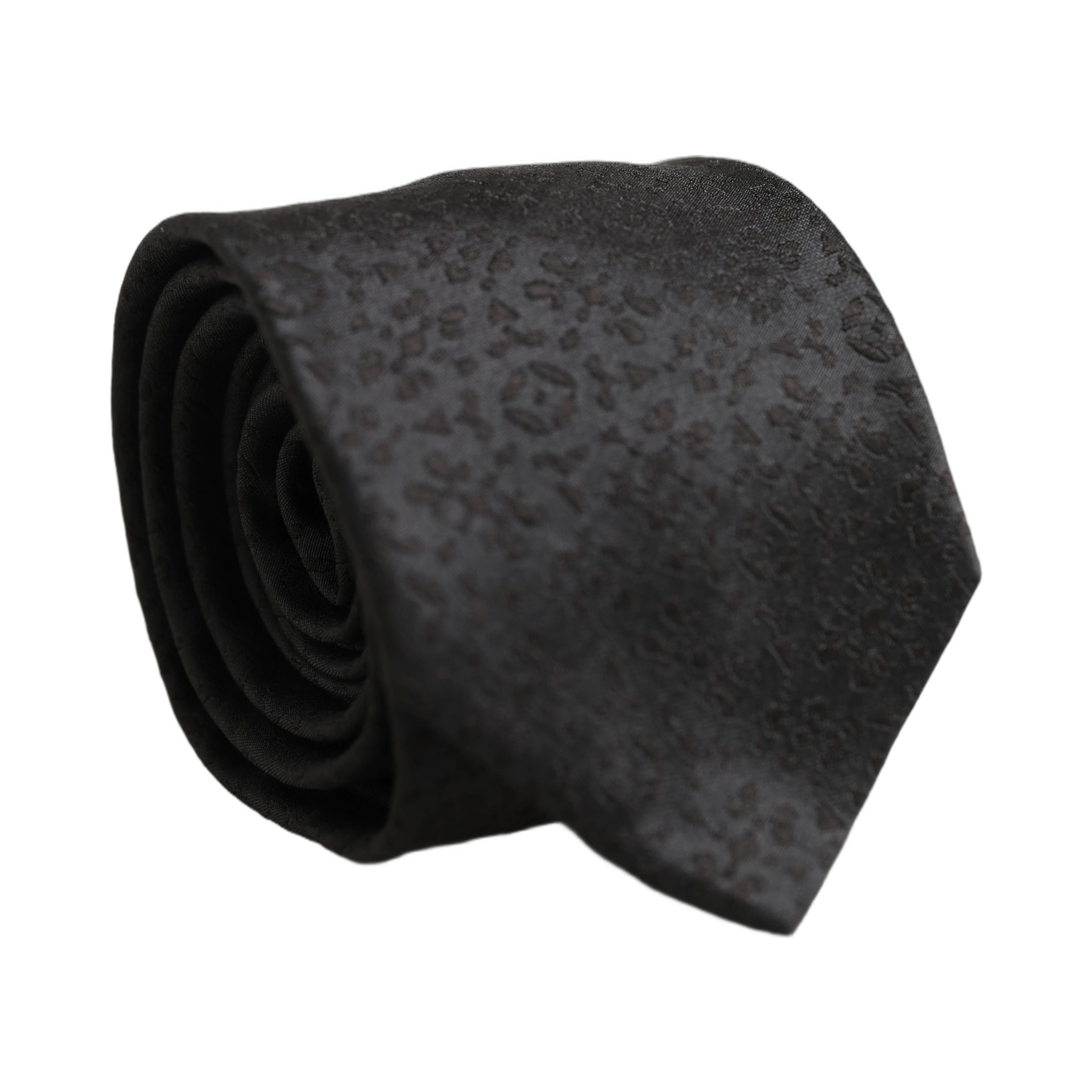 Black Jacquard Silk Adjustable Necktie Men Accessory Tie
