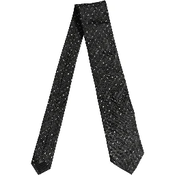 Black Geometric Circle Adjustable Necktie Accessory Tie