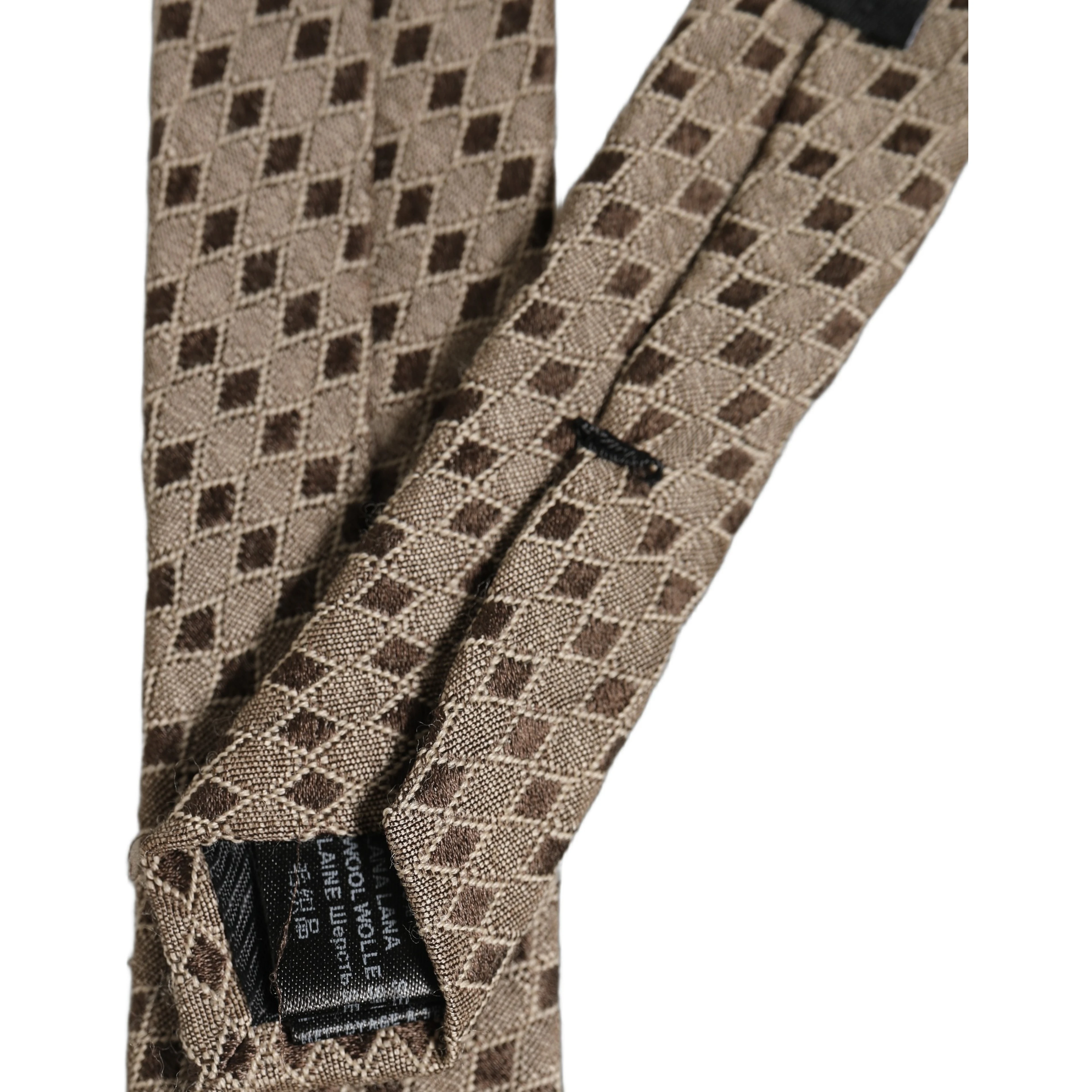 Brown Patterned Wool Adjustable Necktie Men Accessory Tie