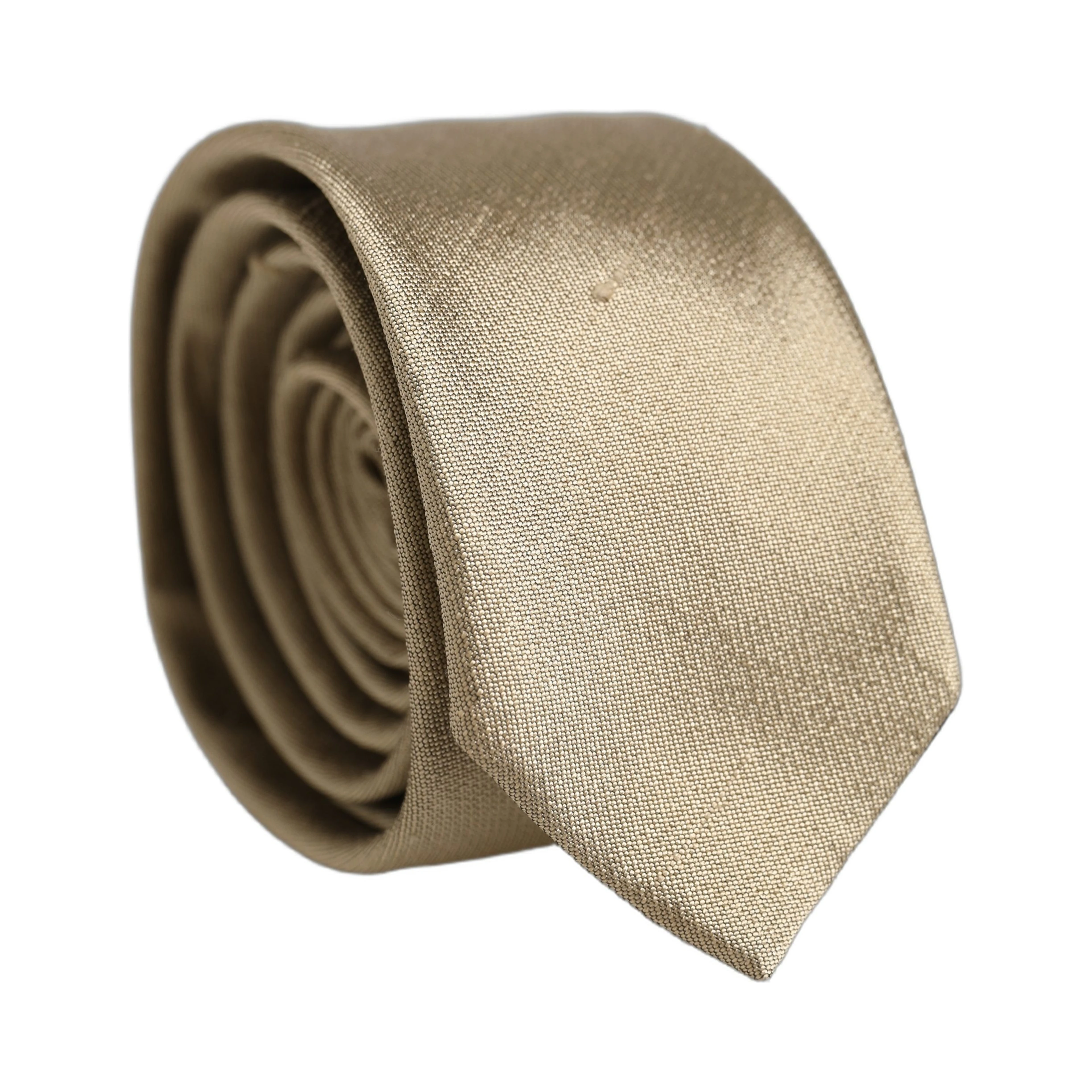 Gold Satin Silk Textured Adjustable Necktie Accessory Tie