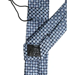 Blue Circle Pattern Silk Adjustable Necktie Accessor Tie